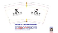 13241123 丽莎美发9盎司1千个：三原色6775（含1千黑高盖） 一次性定制纸杯、一次性广告纸杯设计图