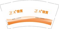 12241205A＋教育9盎司加厚1千个：近却无008 一次性定制纸杯、一次性广告纸杯设计图