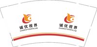 12241229诚优视界9盎司加厚1千：阳光09120461 一次性定制纸杯、一次性广告纸杯设计图