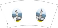 12250102风景塔图片 9盎司2000个：童言无忌i16 一次性定制纸杯、一次性广告纸杯设计图