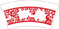 12241207 花纹红色底图9盎司加厚1千：qiqi100201 一次性定制纸杯、一次性广告纸杯设计图