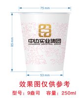 12250212 中边实业9盎司1千：卡桑德拉158 一次性定制纸杯、一次性广告纸杯设计图
