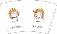 12250529KY（五角星图）16盎司1千个：冰川企鹅 一次性定制纸杯、一次性广告纸杯设计图