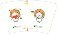 12250529KY（粉色爱心图）16盎司1千个：冰川企鹅 一次性定制纸杯、一次性广告纸杯设计图