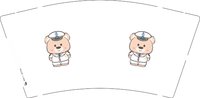 （印500个休白杯）12250605白色小熊9盎司加厚1千个：只喝露水的小仙女11 一次性定制纸杯、一次性广告纸杯设计图