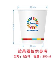 12250606鄂尔多斯可持续发展9盎司350克专版5千个：喔喔鼠 一次性定制纸杯、一次性广告纸杯设计图