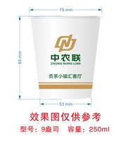 12250708 中农联7盎司1千：lovexinyu1128 一次性定制纸杯、一次性广告纸杯设计图