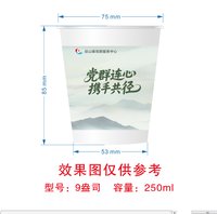12250716党群连心 9盎司10000个：扯线娃娃6090742 一次性定制纸杯、一次性广告纸杯设计图