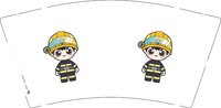 12251129卡通消防员9盎司2千：木目木梅 一次性定制纸杯、一次性广告纸杯设计图