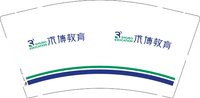 12251216 术博教育9盎司1千:迤逦白月 一次性定制纸杯、一次性广告纸杯设计图