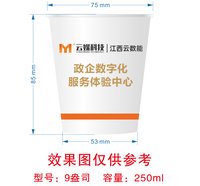 12251209 云媒科技 9盎司1千个：honeysxbb 一次性定制纸杯、一次性广告纸杯设计图