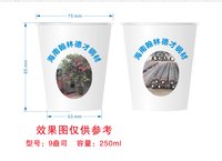 3140112 海南翰林德才钢材 9盎司2000个：260112-418654481963230 一次性定制纸杯、一次性广告纸杯设计图